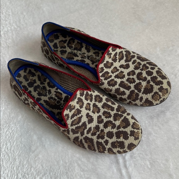 Rothys Womens Ballet Flat Leopard Print Slip On Washable Comfy Shoes 7.5 Mobwife - Picture 4 of 10